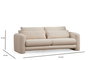Atelier Del Sofa Sofá 3 Plazas Lily Cream 3 Crema 215x97x73 cm Estructura Madera Respaldo Espuma y Pluma